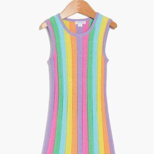 Kids' Rainbow Stripe Knit Dress | Flapdoodles